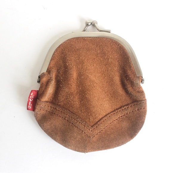 Levi's Handbags - 1970’s Vintage Levis Brown Suede Leather Coin Purse with Patina, Hippie Style